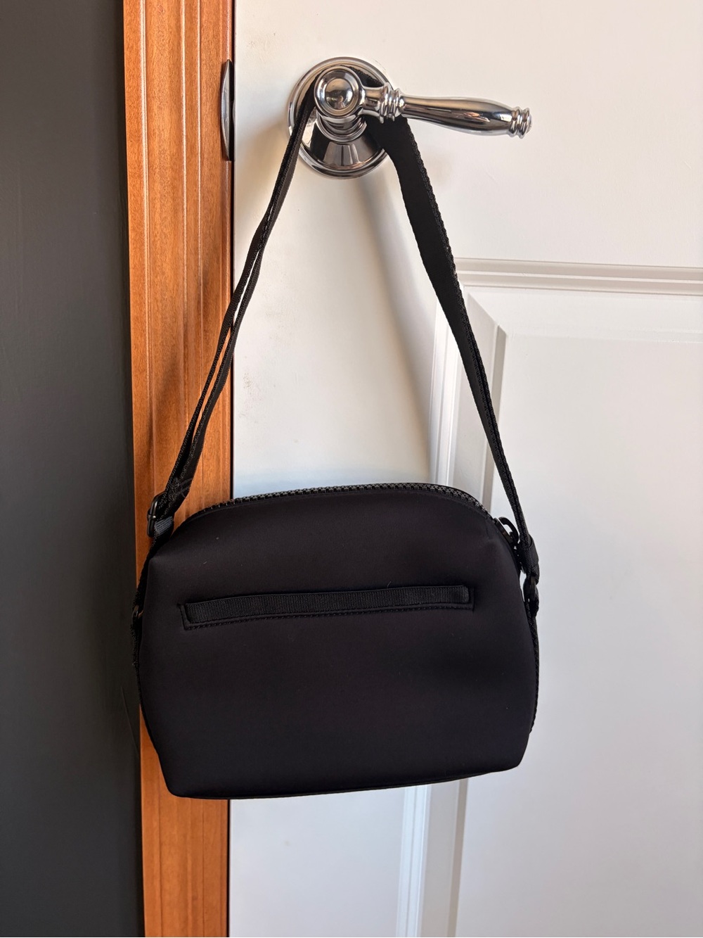 Dagne Dover Black Neoprene Crossbody Bag